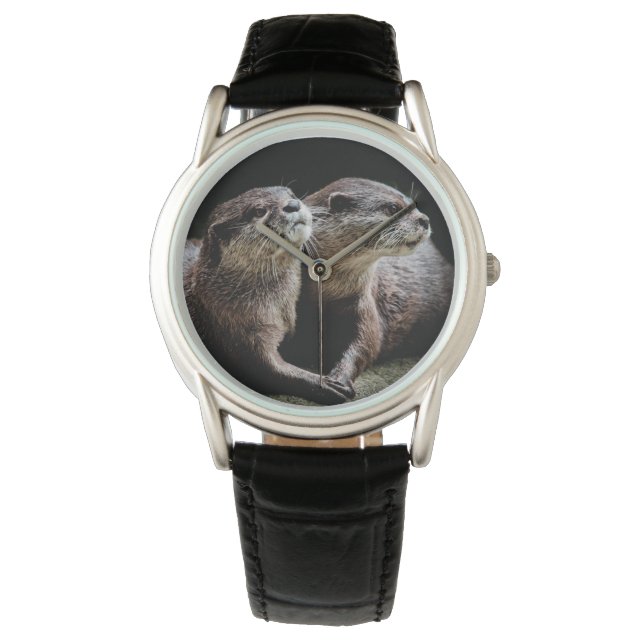 Kutest Baby Animals | Otters Holding Hands Horloge (Voorkant)