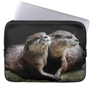 Kutest Baby Animals Otters Holding Hands Laptop Sleeve
