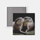 Kutest Baby Animals | Otters Holding Hands Magneet (Voorkant / Achterkant)