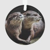 Kutest Baby Animals | Otters Holding Hands Ornament (achterkant)