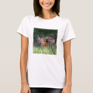 Kutest Baby Animals Paar van Red Fox Kit Sibling T-shirt