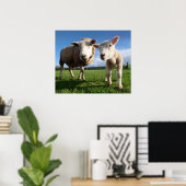 Kutest Baby Animals | Pasgeboren lammeren en mama Poster (Thuiskantoor)