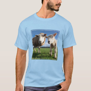Kutest Baby Animals Pasgeboren lammeren en mama T-shirt