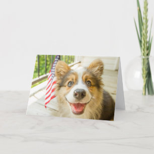 Kutest Baby Animals Patriotic Corgi Puppy Kaart