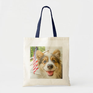 Kutest Baby Animals   Patriotic Corgi Puppy Tote Bag