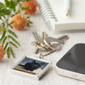 Kutest Baby Animals | Portret van een zwarte kat Sleutelhanger (Zijkant)