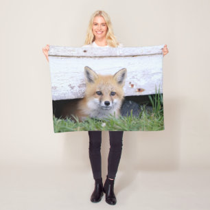 Kutest Baby Animals Red Fox Kit Peking Fleece Deken
