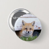 Kutest Baby Animals | Red Fox Kit Peking Ronde Button 5,7 Cm (Voorkant /achterkant)