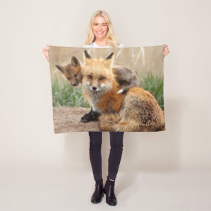 Kutest Baby Animals Rode vos en Baby Fleece Deken