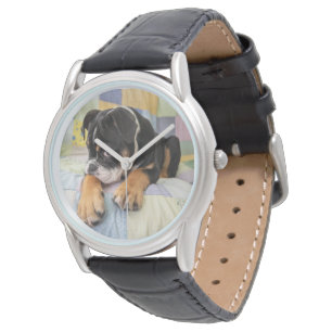 Kutest Baby Animals Shy Old English Bulldog Horloge