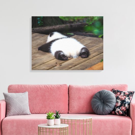 Kutest Baby Animals | Slaapstand van Baby Giant Pa Canvas Afdruk (Insitu (Woonkamer))