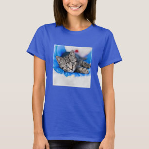 Kutest Baby Animals Tabby Kitten in Play Tunnel T-shirt