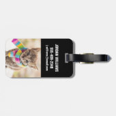 Kutest Baby Animals | Tabby Kitten Rainbow Scarf Bagagelabel (Achterkant horizontaal)