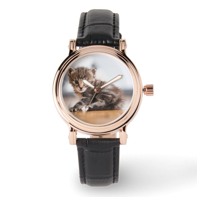 Kutest Baby Animals | Tiny Tabby Kitten Horloge (Voorkant)