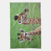 Kutest Baby Animals | Twee Baby Giraffe Theedoek (Verticaal)
