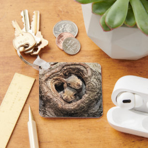 Kutest Baby Animals Twee jonge eekhoorns Sleutelhanger