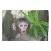 Kutest Baby Animals | Verrassde sneeuwaap Kussensloop (Achterkant)