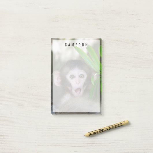 Kutest Baby Animals | Verrassde sneeuwaap Post-it® Notes (Op bureau)