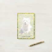 Kutest Baby Animals | Westie Dog in Dandelions Post-it® Notes (Op bureau)