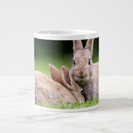 Kutest Baby Animals | Wild Bunny Rabbits Extra Grote Beker (Voorkant)
