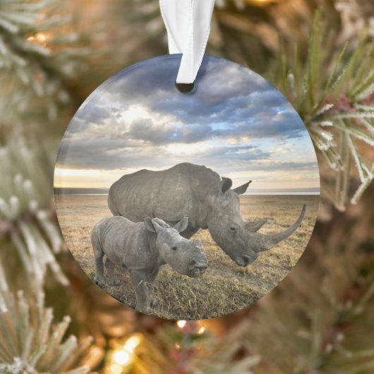 Kutest Baby Animals | Witte Rijn en Calf Ornament (Boom)