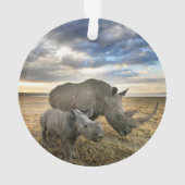 Kutest Baby Animals | Witte Rijn en Calf Ornament (achterkant)