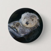 Kutest Baby Animals | Zee Otter Floating Ronde Button 5,7 Cm (Voorkant)
