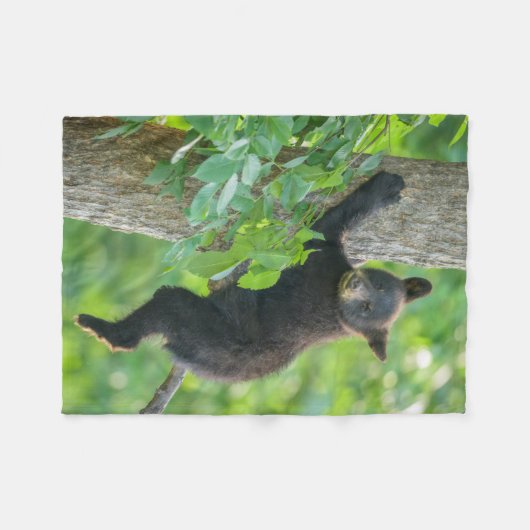 Kutest Baby Animals | Zwarte Beer Cub Fleece Deken (Voorkant (Horizontaal))