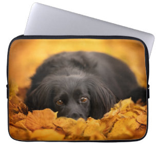Kutest Baby Animals Zwarte Spaanse puppy Laptop Sleeve