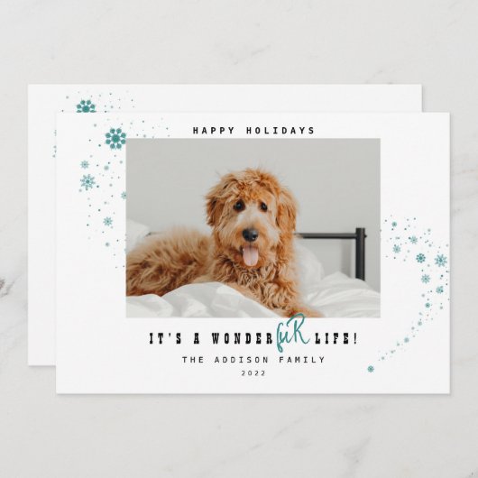 Kutest Het is een WonderFUR Life Pet met kerstfoto Feestdagenkaart (Voorkant / Achterkant)
