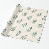 Kutgroene kerstboom cadeaupapier (Uitgerold)