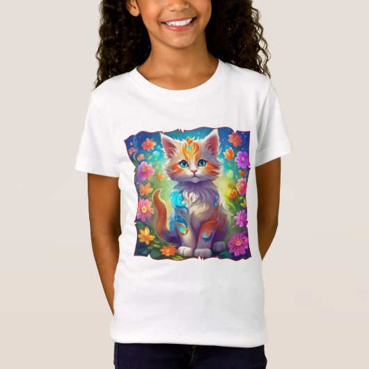 Kutie Kat Whimsical Kitten Tshirt (Voorkant)