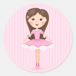 Kutje ballerina cartoon ronde sticker