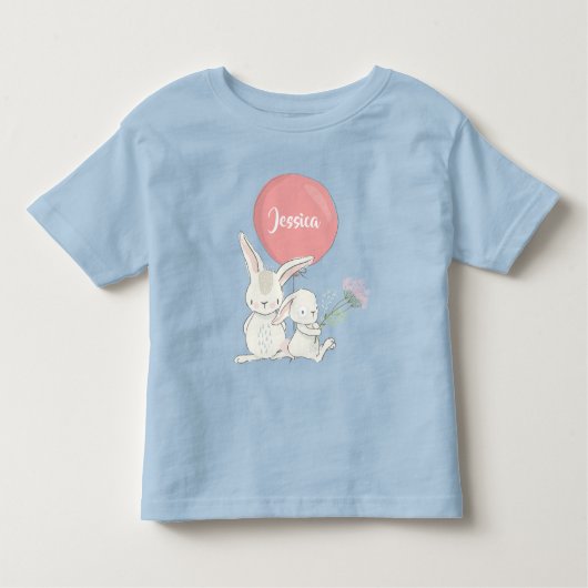 Kutje meisje konijntje met naam kinder shirts (Voorkant)