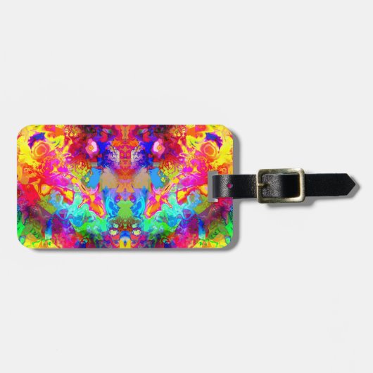 Kutkleurig abstract fantoomkussen bagagelabel (Voorkant horizontaal)