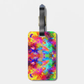 Kutkleurig abstract fantoomkussen bagagelabel (Achterkant verticaal)