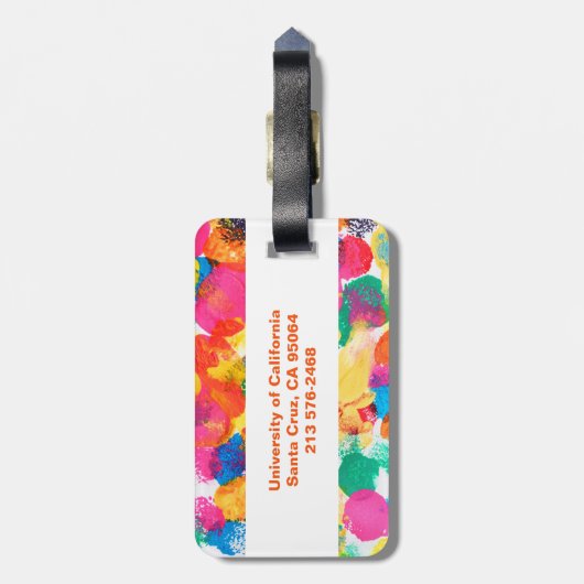 Kutkleurig abstract schilderij bagagelabel (Achterkant verticaal)