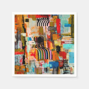 Kutkleurig abstract schilderij servetten