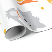 Kutkleurig katten- en heuppapier cadeaupapier (Rol Hoek)