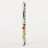 Kutkleurig kattenpatroon in blauw Case-Mate iPhone case (Achterkant/rechts)