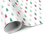 Kutkleurig kerstboompatroon cadeaupapier (Rol Hoek)