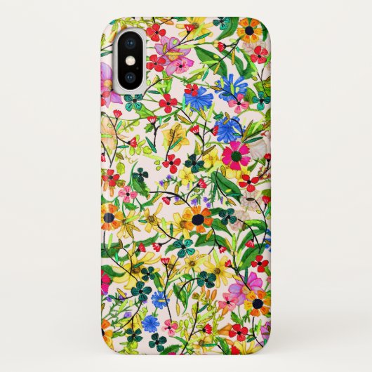 Kutkleurige bloemen Case-Mate iPhone case (Achterkant)