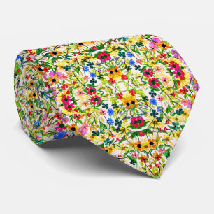 Kutkleurige bloemen stropdas