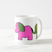 Kutkleurige cartoons van olifanten koffiemok (Voorkant rechts)