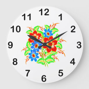Kutkleurige Floral Wall Clock voor haar Grote Klok