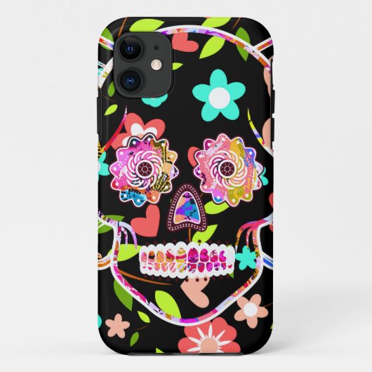 Kutkleurige florale schedel Case-Mate iPhone case (Achterkant)