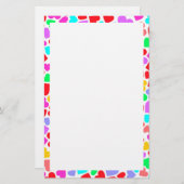 Kutkleurige hartspatronen briefpapier (Voorkant / Achterkant)