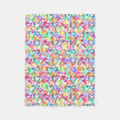 Kutkleurige hartspatronen fleece deken (Voorkant)