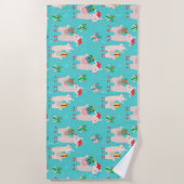 Kutkleurige kerstfeestdag Llama Kinder patroon Strandlaken (Voorkant)