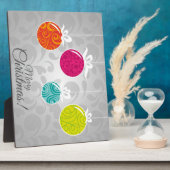 Kutkleurige kerstfeestversieringen fotoplaat (Zijkant)